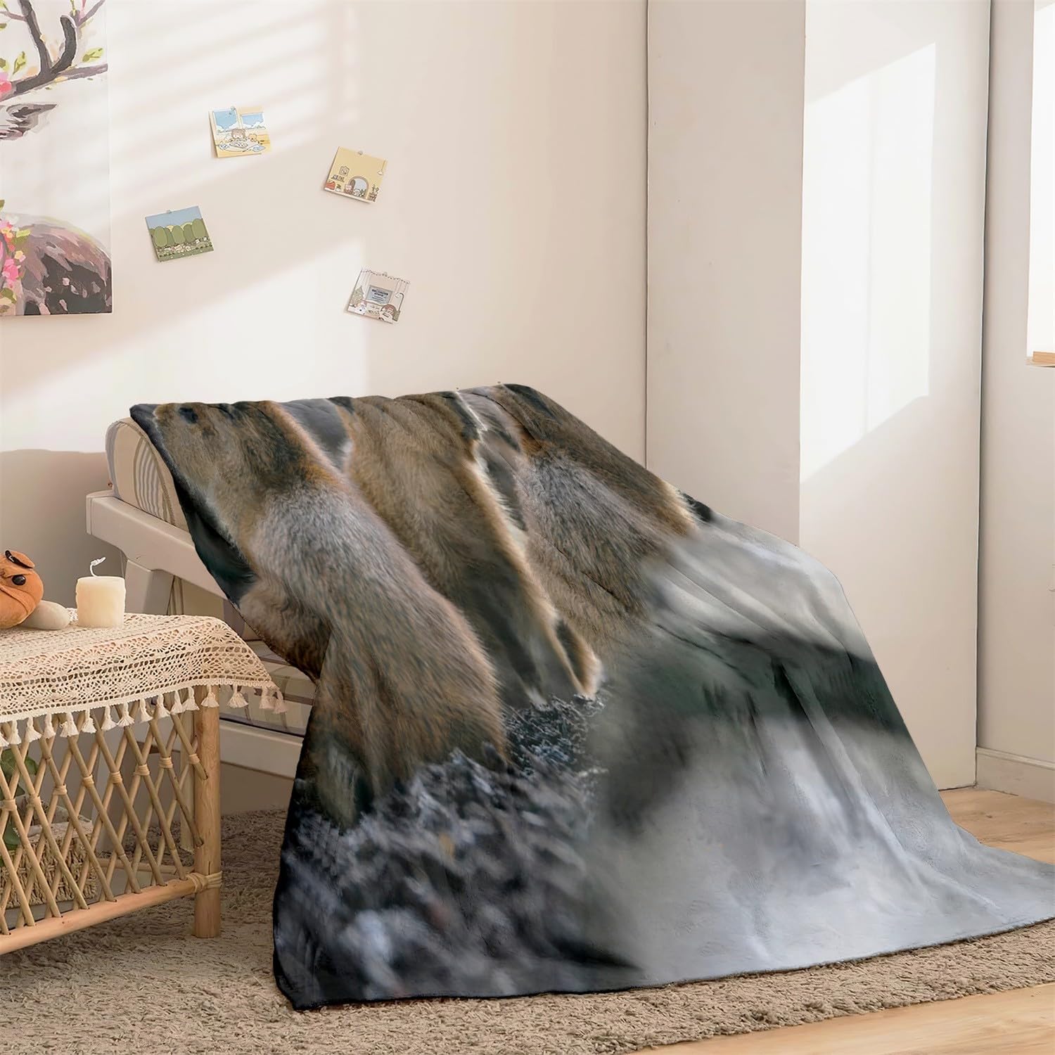 Homewish Couverture 75x100cm Enfant Capybara,Plaid Canape Animaux De La