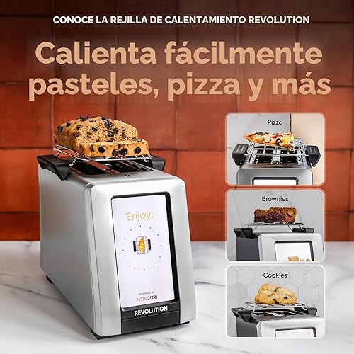Miniatura 5 de Revolution R180 Connect Plus - Tostadora inteligente con pantalla táctil (paquete con prensa Toastie y estante de calentamiento). Elige entre más de