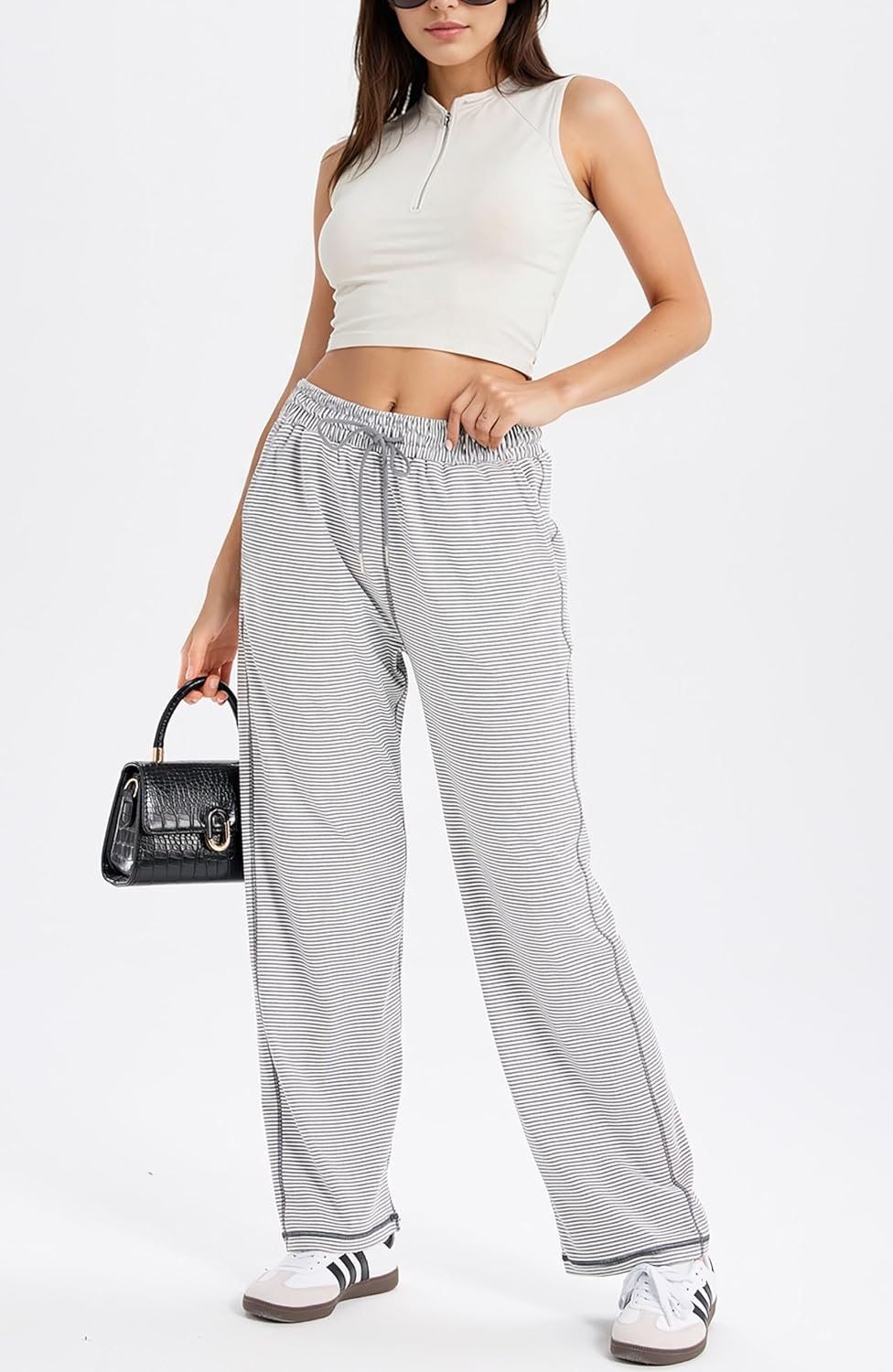 DISCIPBUSH Track Pants Women Sweatpants Soft Jogging Straight Pajama Sweats Wide Leg Sweatpants Women Lounge Pants Joggers - Image 5