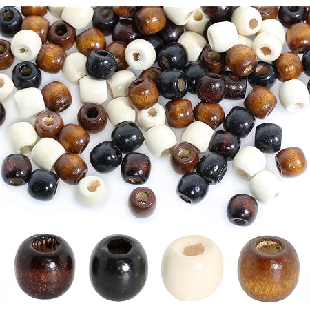 1055 Pcs Wooden Hair Beads Set - 600 Beads, 450 Elastic Bands, 5 Beaders, For Braids & Jewelry Making - View #8