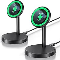 Xiauodo 2 Pack 15W Magnetic Wireless Charger Stand for iPhone 17/16/15/14/13/12 Series & AirPods - Fast MagSafe Charging Station