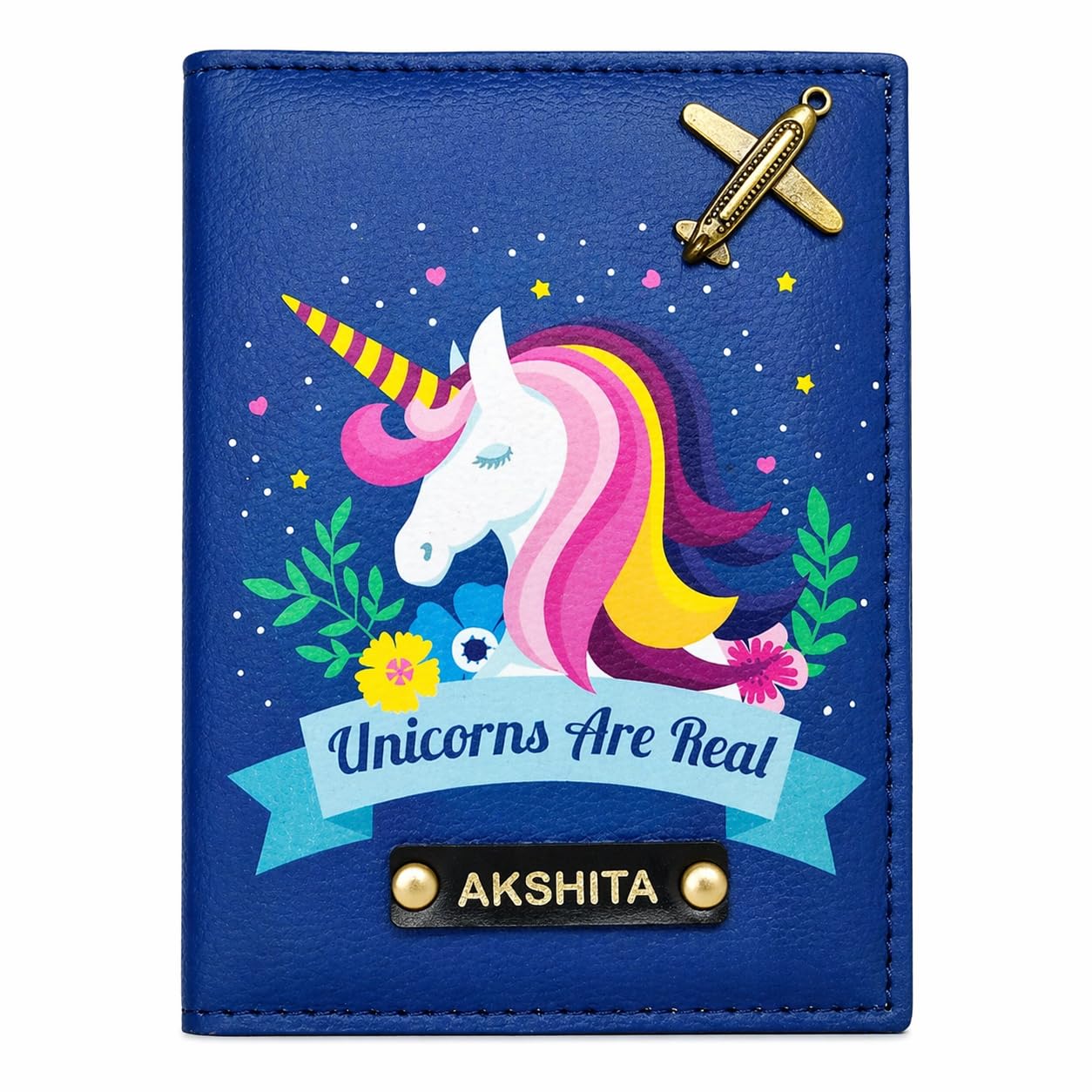 Poly Canvas Unicorn Unisex Passport Cover (Navy Blue)-image-12