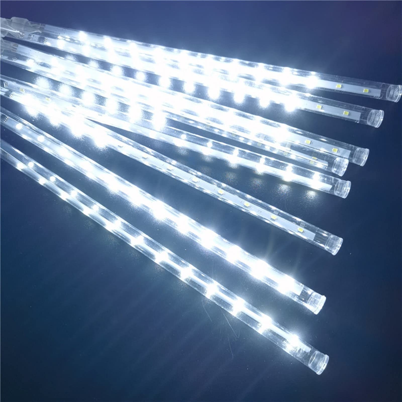 SCOZIA Lluvia de meteoritos LED Luces de Lluvia 80 cm 10 Tubos 720 LED Luz de Navidad en Cascada Luces de carámbano de meteorito para Bodas al Aire Libre Jardín Árbol Decoración del hogar, Roj
