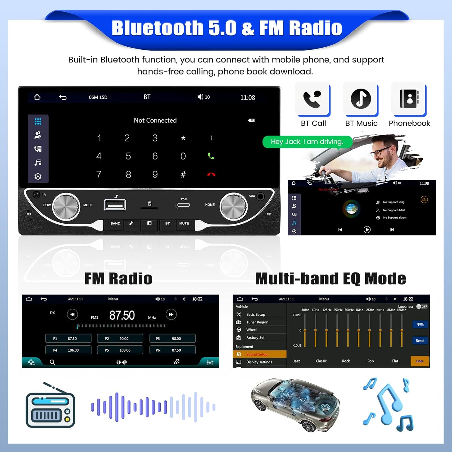 Bluetooth 5.0 and FM Radio Features