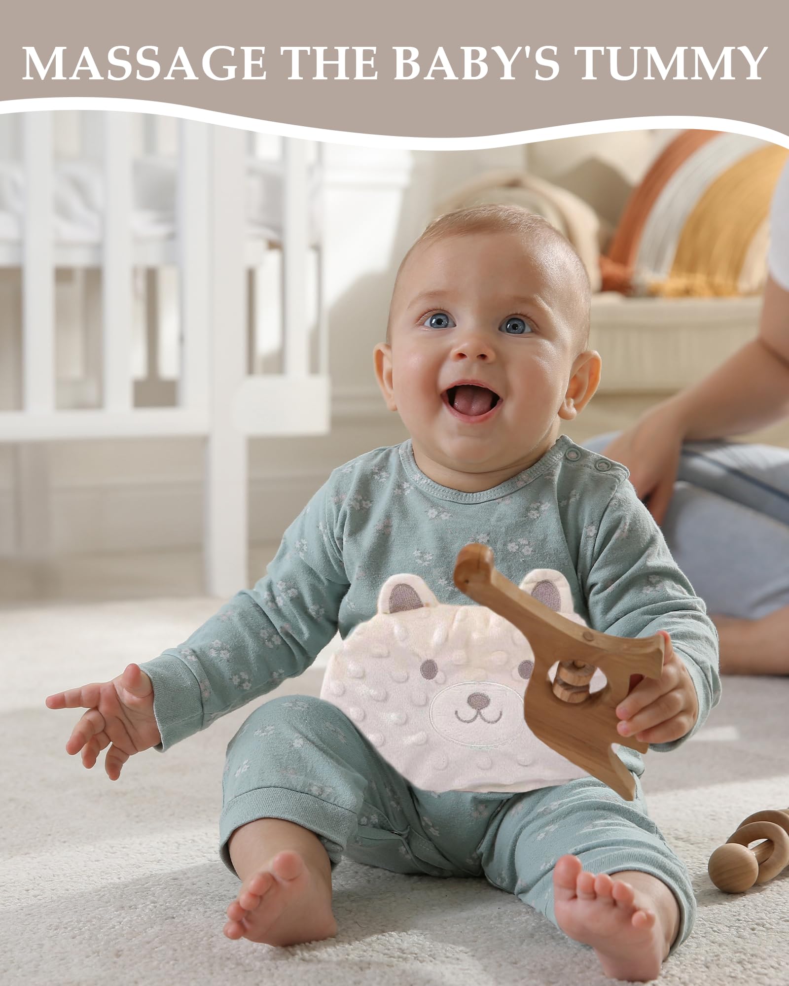 Bouillotte Bebe Anti Colique, Doublure en Haricot Rouge, Coussin Chauffant Micro Onde Bouillotte, Velcro Réglable, Contre Les Coliques et Les Douleurs Abdominales - pour Bébé