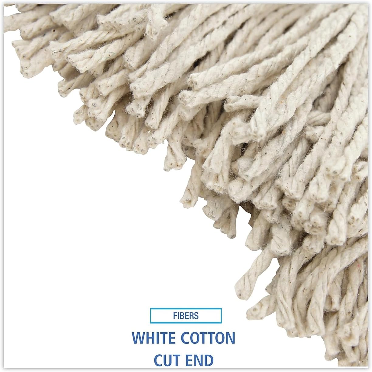 Boardwalk 216CCT Premium Cut-End Wet Mop Heads, Cotton, 16oz, White, 12/Carton