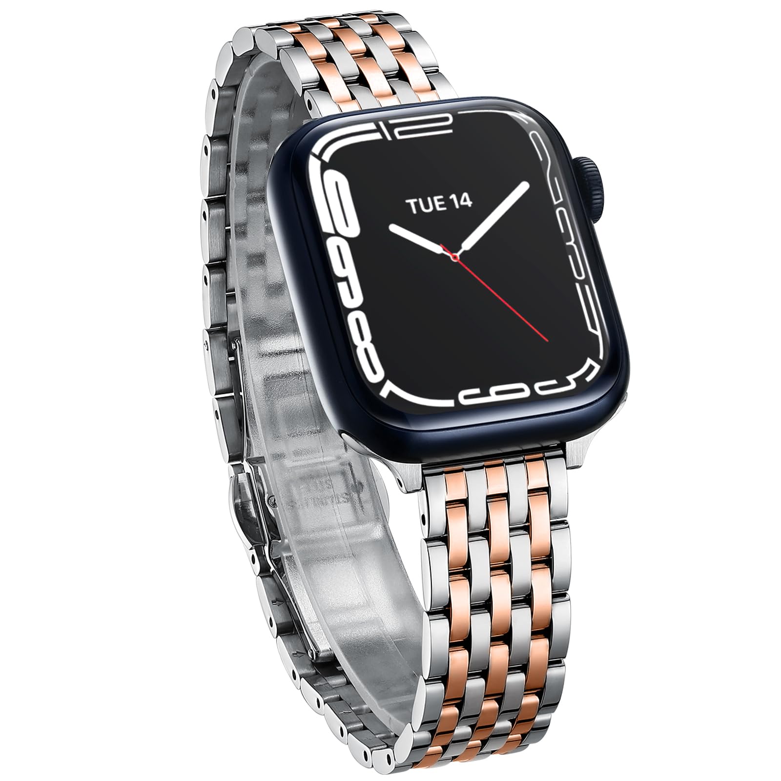 Thin & Feminine Band for Apple Watch 11 10 Se 9 8 7 6 5 4 3, Dressy Metal Band for Women for Apple Watch 42mm 41mm 40mm 44mm 45mm 46mm, Stainless