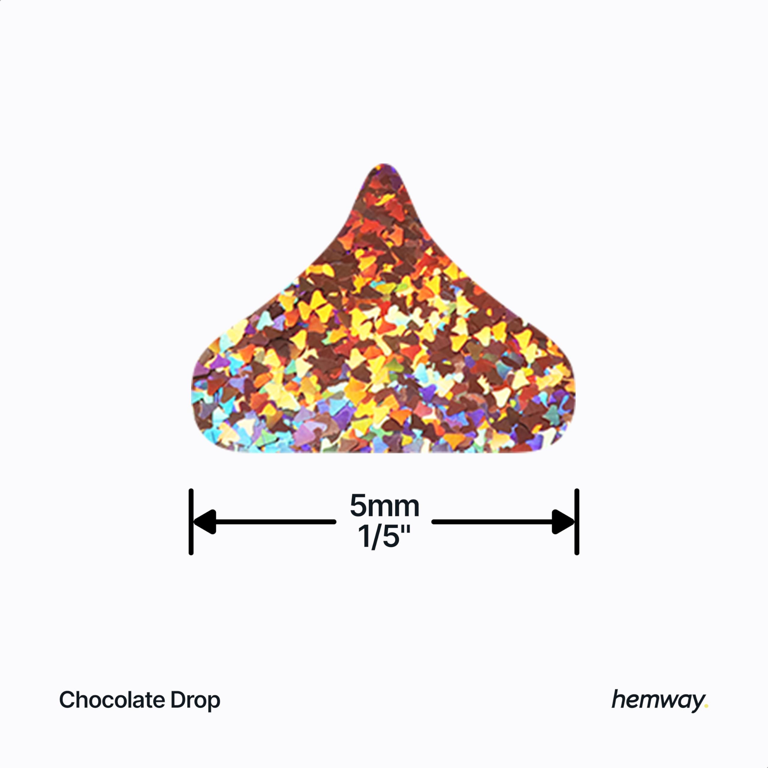 Hemway Ultra Sparkle Glitter Chocolate Drop Shape, 50g, Bronze Brown Holographic - Image 3