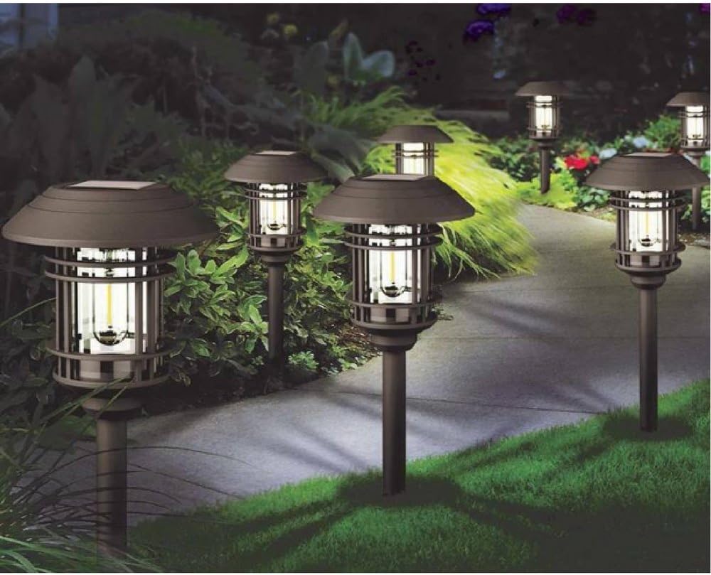 8 x LED Vintage Garden Solar Lights with Batteries Provides 8 Hours of Light Pathway Outdoor Light Easy to Install No Wires