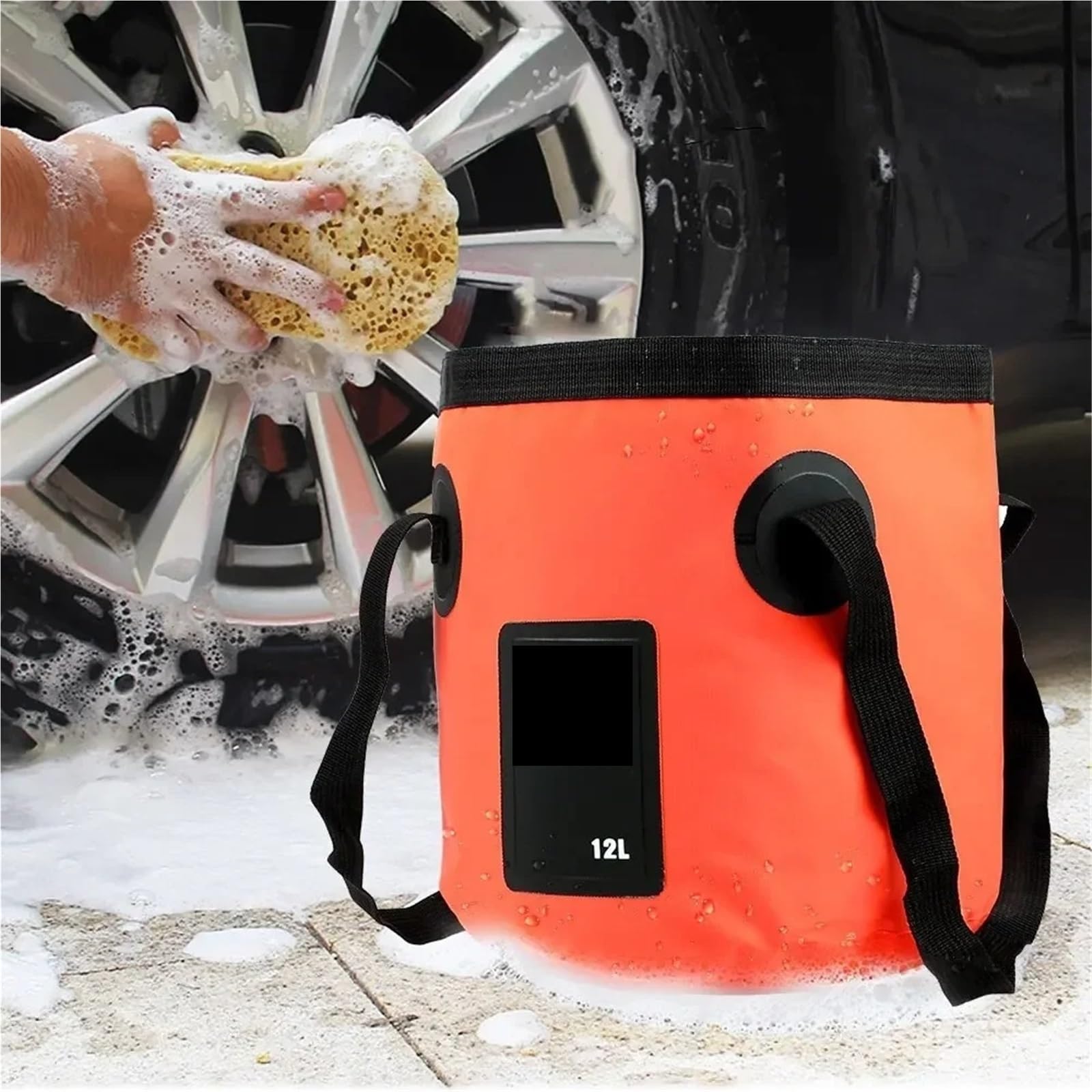 Seau De PêChe Pliable Lot de 2 seaux Pliables 12 L, Portables, for Voyage en Plein air, for l'eau, for évier, Sac Lavage, for Voiture, Multifonction, for Le Camping