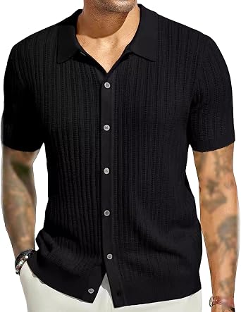 Mens 1/2/3pc Personalized Essentials Versatile Shirt Fashionable Everyday Woolen Knit Top Slim Knit Short Sleeve