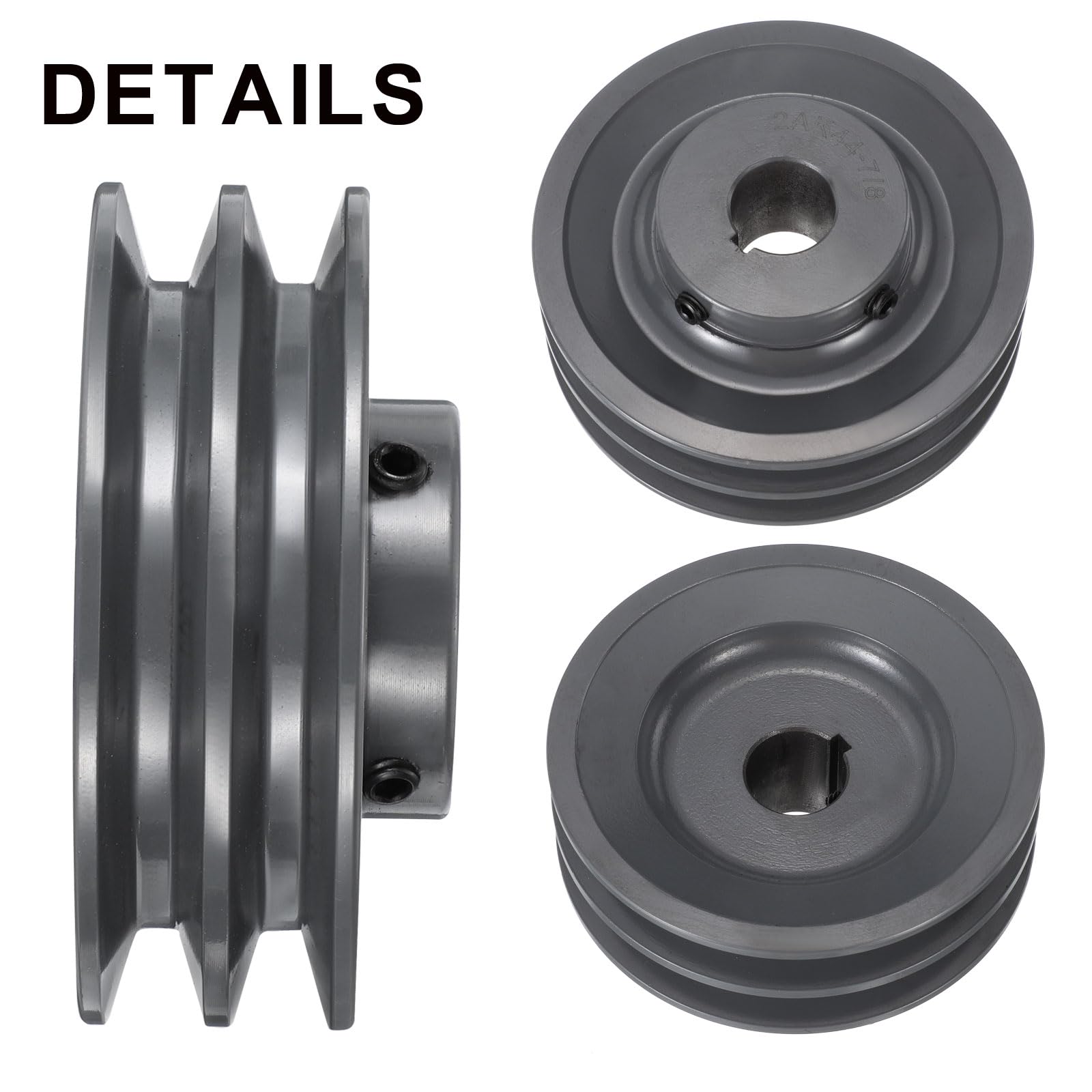 QUARKZMAN 2AK44-7/8 Puleggia A V 7/8" Foro 4.25" Diametro Esterno Doppia Scanalatura Puleggia Con Anima Forata Su Misura Ghisa Sezione Cinghia Per Cinghia 4L O A