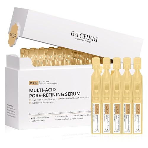 Suero rejuvenecedor multiácido, ampollas de dosis única (paquete de 30), exfoliación suave con niacinamida, ácido láctico y mandélico, fórmula