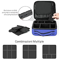 Beauty Case Da Viaggio Donna - Borsa Cosmetica Portatile Con Divisori Regolabili, Trousse Makeup Organizer - Foto 4