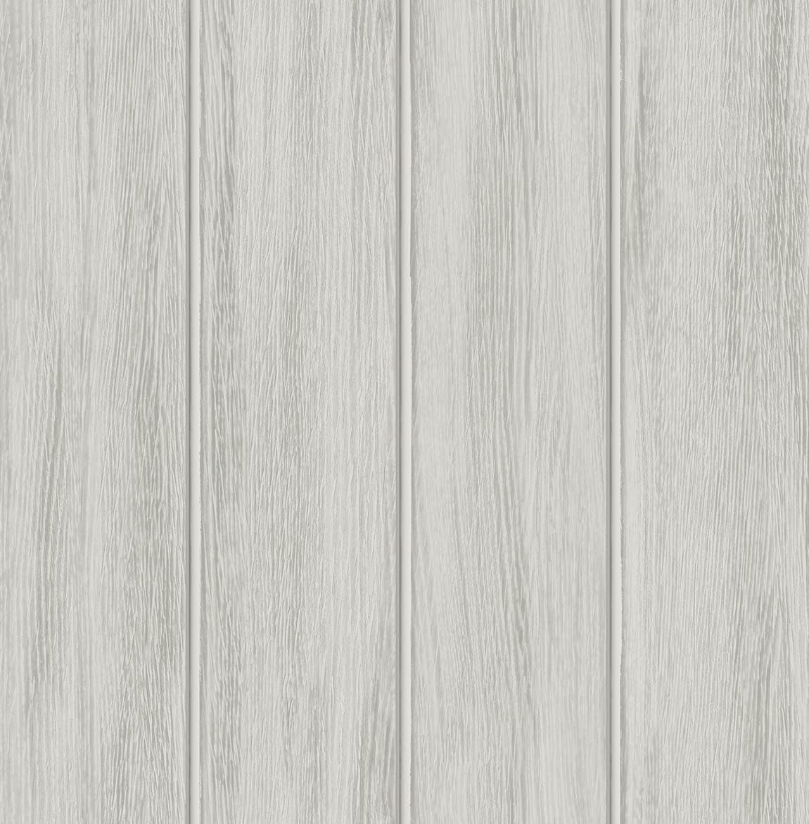 NextWall Faux Wood Panel Peel and Stick Wallpaper (Weathered Grey)