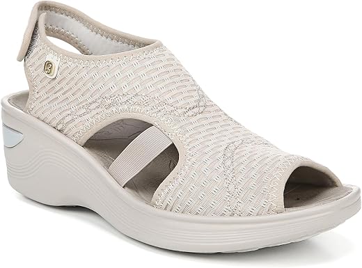 LifeStride womens Dream Ankle Straps, Beige Sheer Fishnet, 8.5 Wide