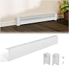 4ft Galvanized Steel Easy Slip-On Baseboard Heater Cover with Left and Right End Caps, High Quality Easy Installation Baseboard Cover Kit for Bathroom and Hydronic Home Heating Systems, BHC4
