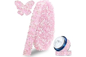 Pink Bling Rhinestone Ribbon Rolls: Gleaming Brilliance for Crafts and Decor