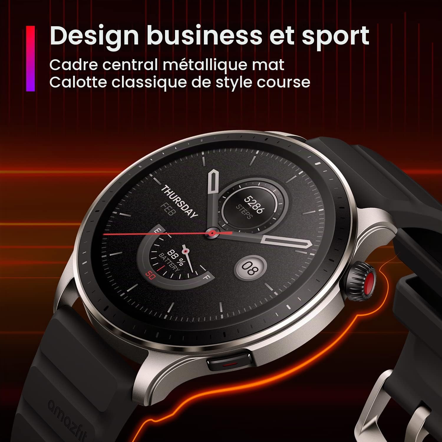 Amazfit GTR 4 Montre Connectée Homme GPS, SpO2/Cardiofréquencemètre/Moniteur de Sommeil, 150+ Modes Sportifs, Appel Bluetooth, Alexa, 1.43" AMOLED Smartwatch Sport(Noir)