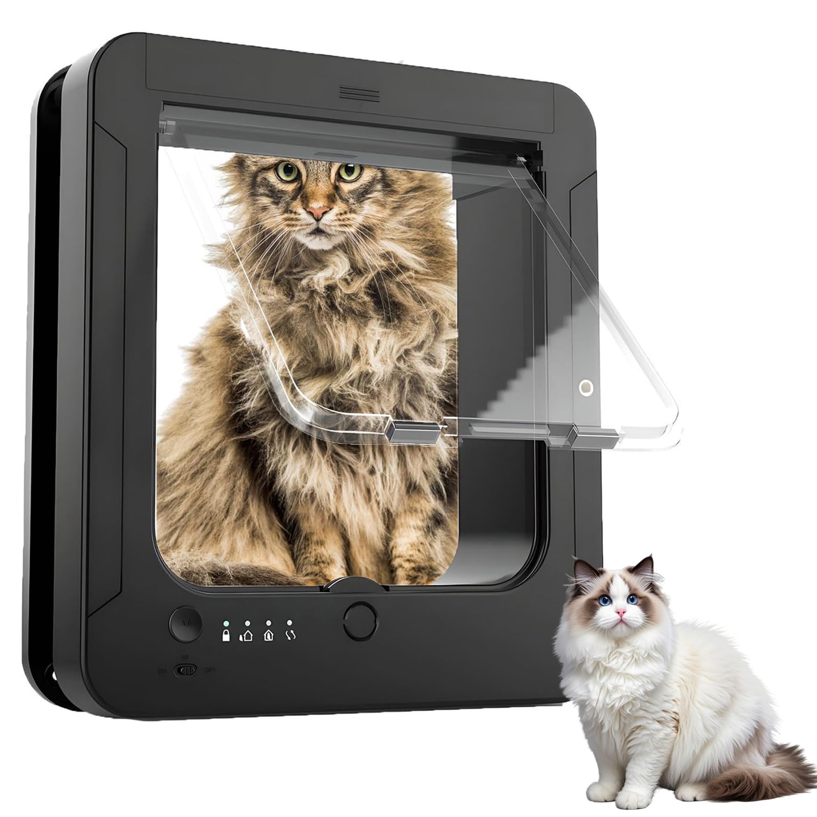 Microchip, gattaiola automatica per animali domestici, con sensore collare, chiusura a 4 vie, telecomando, design resistente alle intemperie per gatti e cani di piccola taglia
