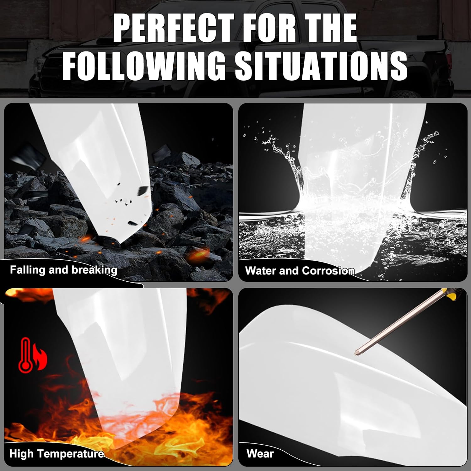 White Left Driver Side Replacement Mirror Cover Caps for 2020-2025 Toyota Highlander, Toyota Grand Highlander and Toyota Corolla Cross (With Turn Signal Light Model)