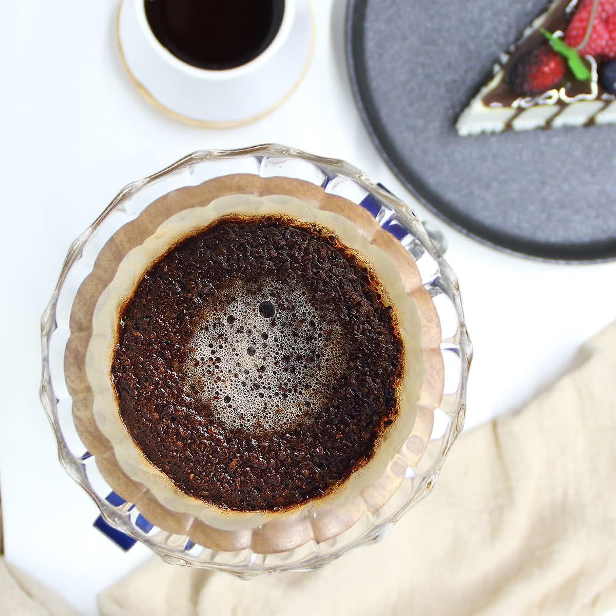 SOTECH Pour Over Coffee Maker Stand Bundle With White Coffee Filter Holder Storage