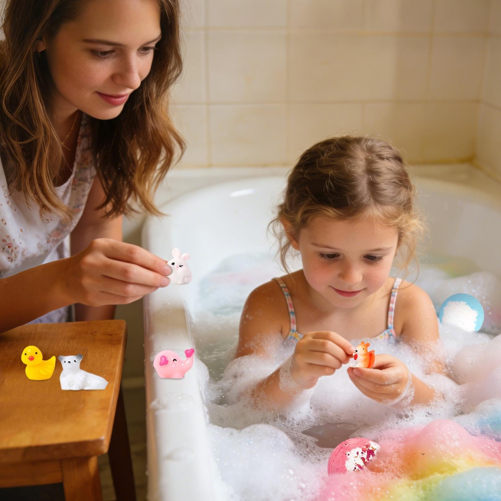 Kule Do Kąpieli Z Zabawką 12 Kolorowych Kostek Oczyszczających Skórę | Musujące Kąpielowe Kule Do Relaksu do Domu, Spa, Podróży, Łazienki, Hotelu, Relaksu, Zabawy dla Chłopców