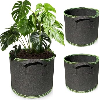 20 L Plant Bag Made of Non-Woven Fabric 3 Pieces Plant Growth Bags with Strong Handles Potato Plant Bag Breathable Plant Bag Vegetable Plant Container Flowers Planter Tomato Pot