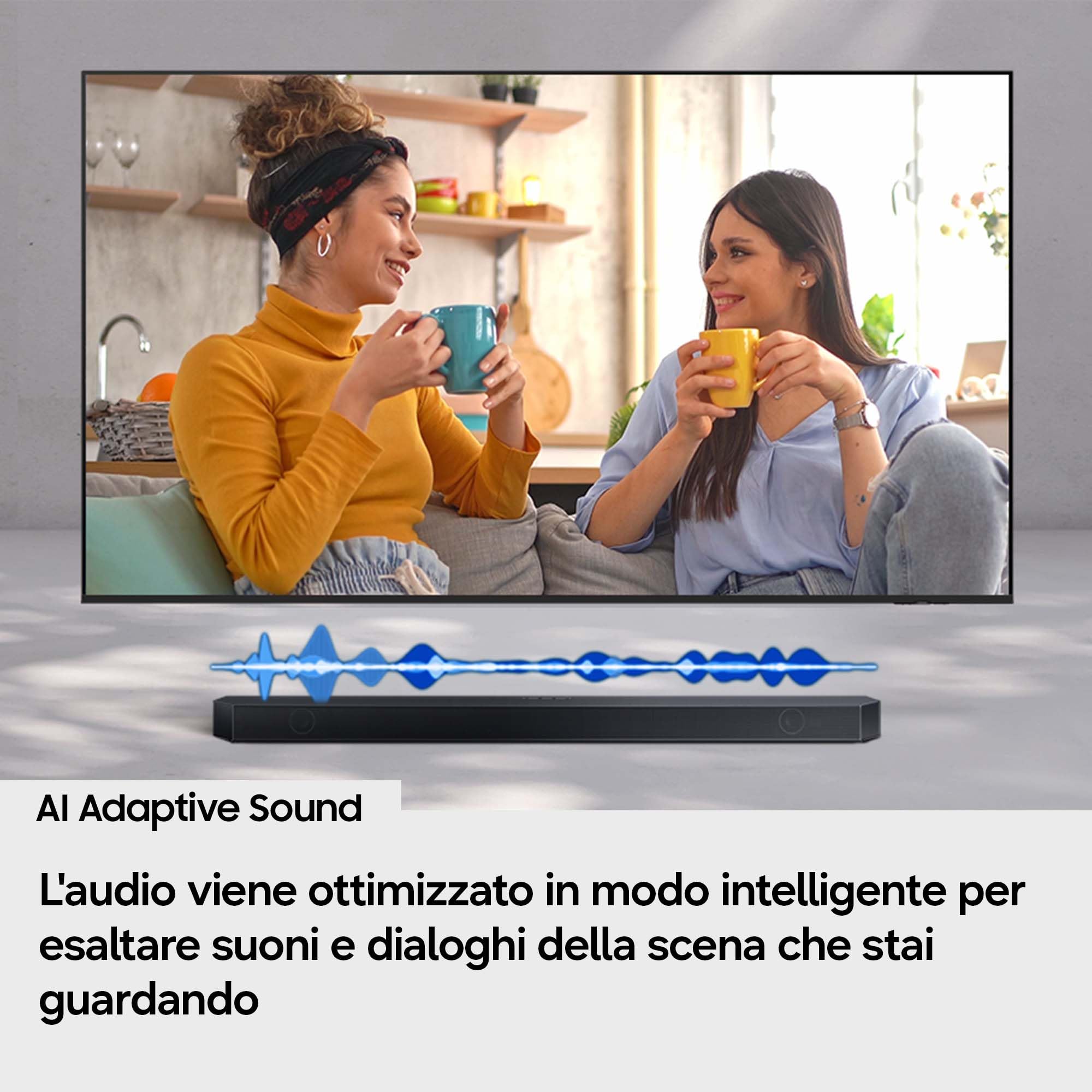 Samsung Q-Serie Soundbar HW-Q600H/XC 3.1.2 Canali, Subwoofer, Wireless Dolby Atmos, Q-Symphony, Adaptive Sound, Connessione TV Wireless, 2026