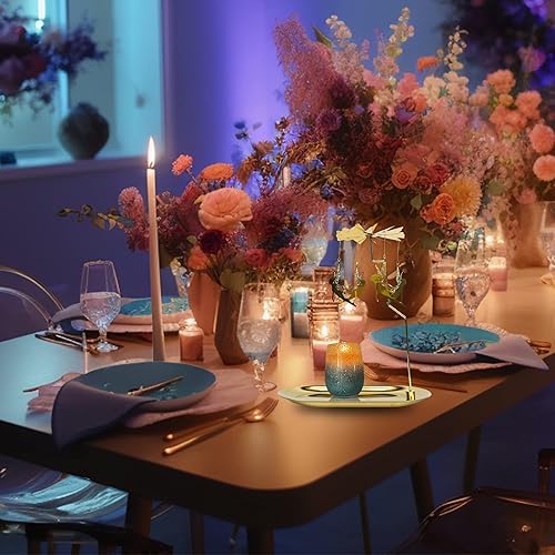 Miniatura 6 de Portavelas de latón cónico para Navidad, decoración del hogar, aniversario de boda, fiesta, regalos de inauguración de la casa, juego de 6