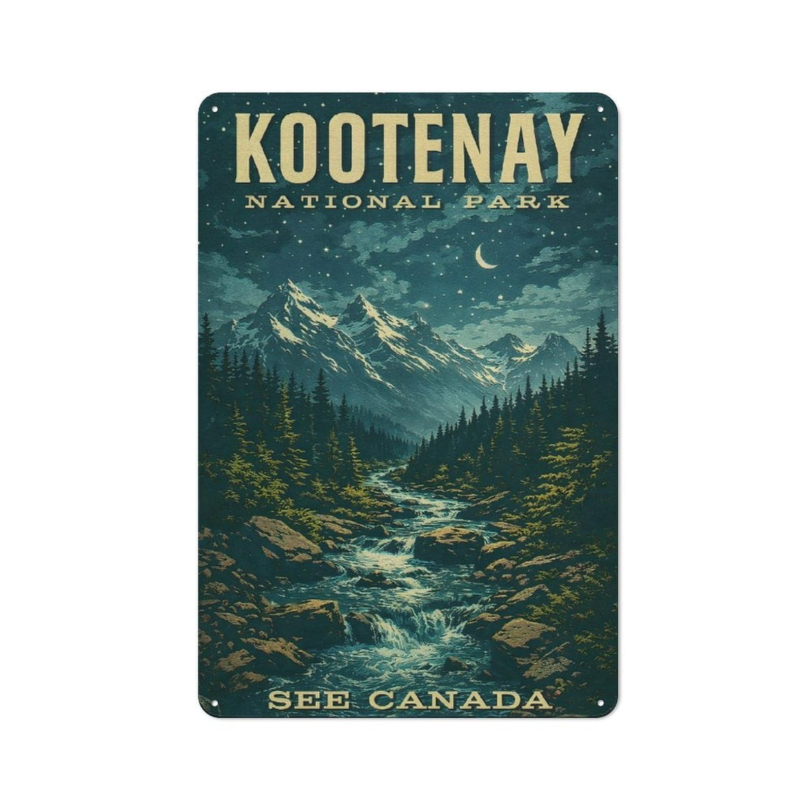 Junmoney Style-20 Casual Kootenay National Park Vintage Shed Metal Sign 30X20cm, Utility Space Decor For Shed, Garden Room, Porch Or Garage