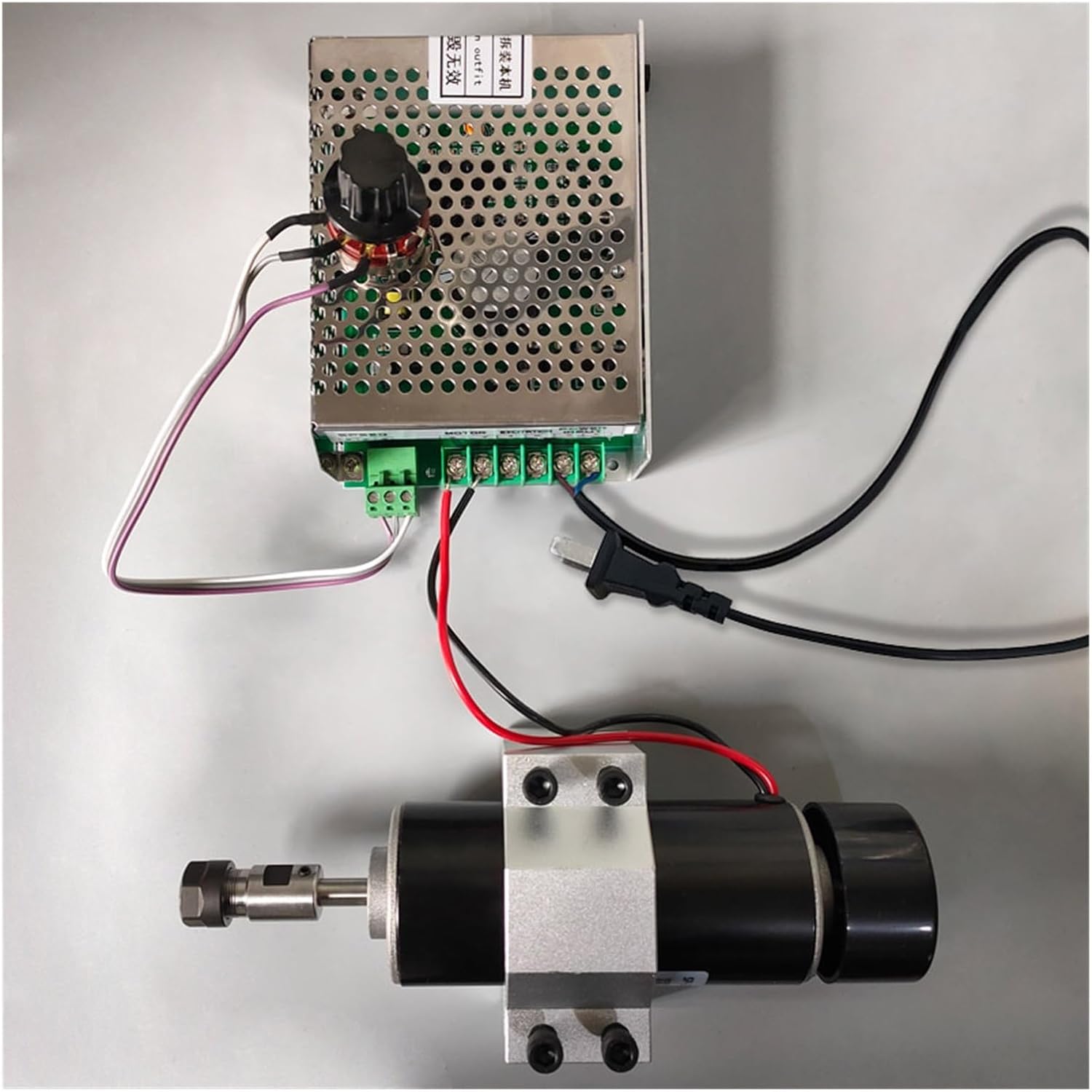 500W air-Cooled Spindle Motor 100V+WK611 Power Governor ER11-8mm Chuck CNC with 52mm Fixture Bracket (Color : 100V 500W 1)