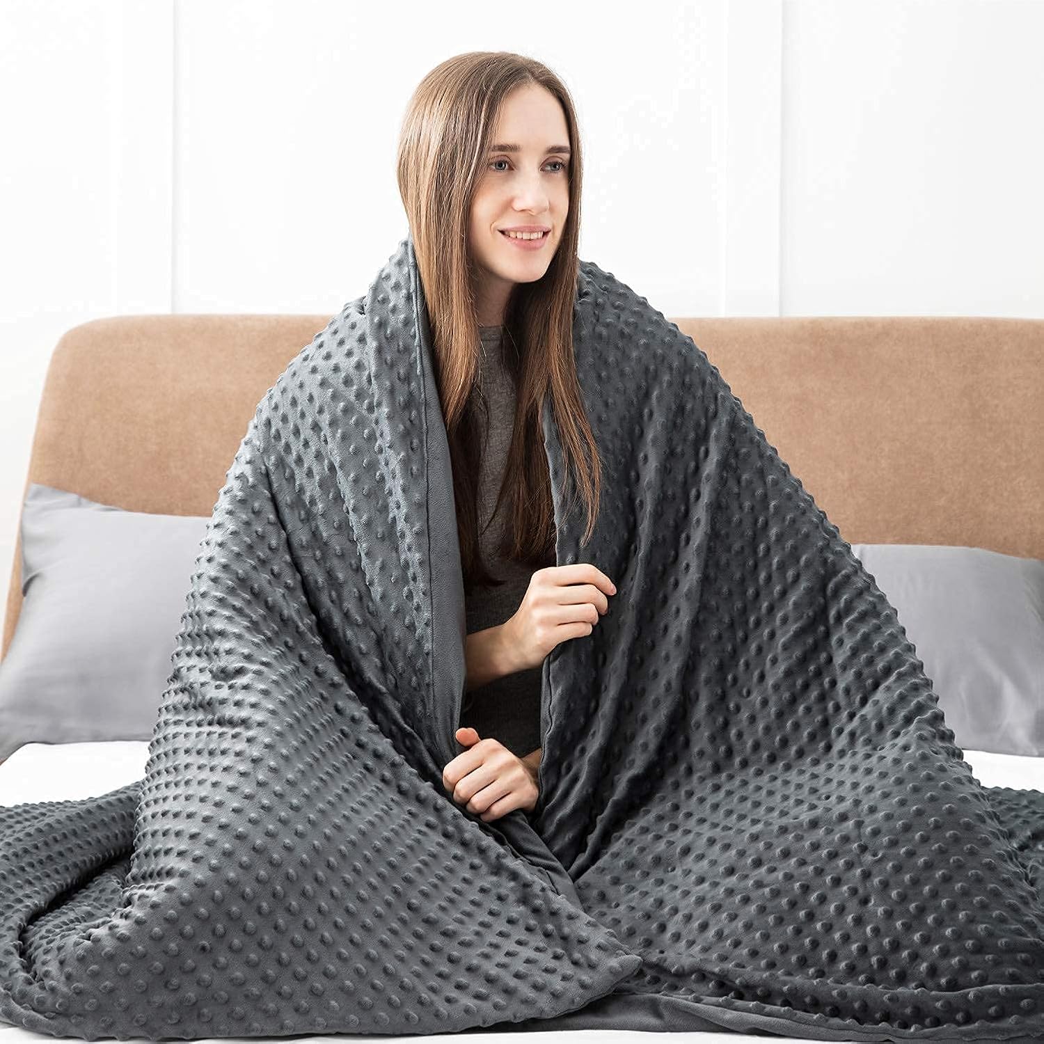Up To 60% OFF Bedsure Weighted Blanket Queen Size with Removable Cover - Washable Heavy Blanket for Adult 15lb Premium Cotton with Glass Beads 60×80 Navy