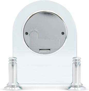 Acctim Bewdley Mantel Clock Quartz Polished Metal & Glass Luminous Hands Floating Effect Silver/White