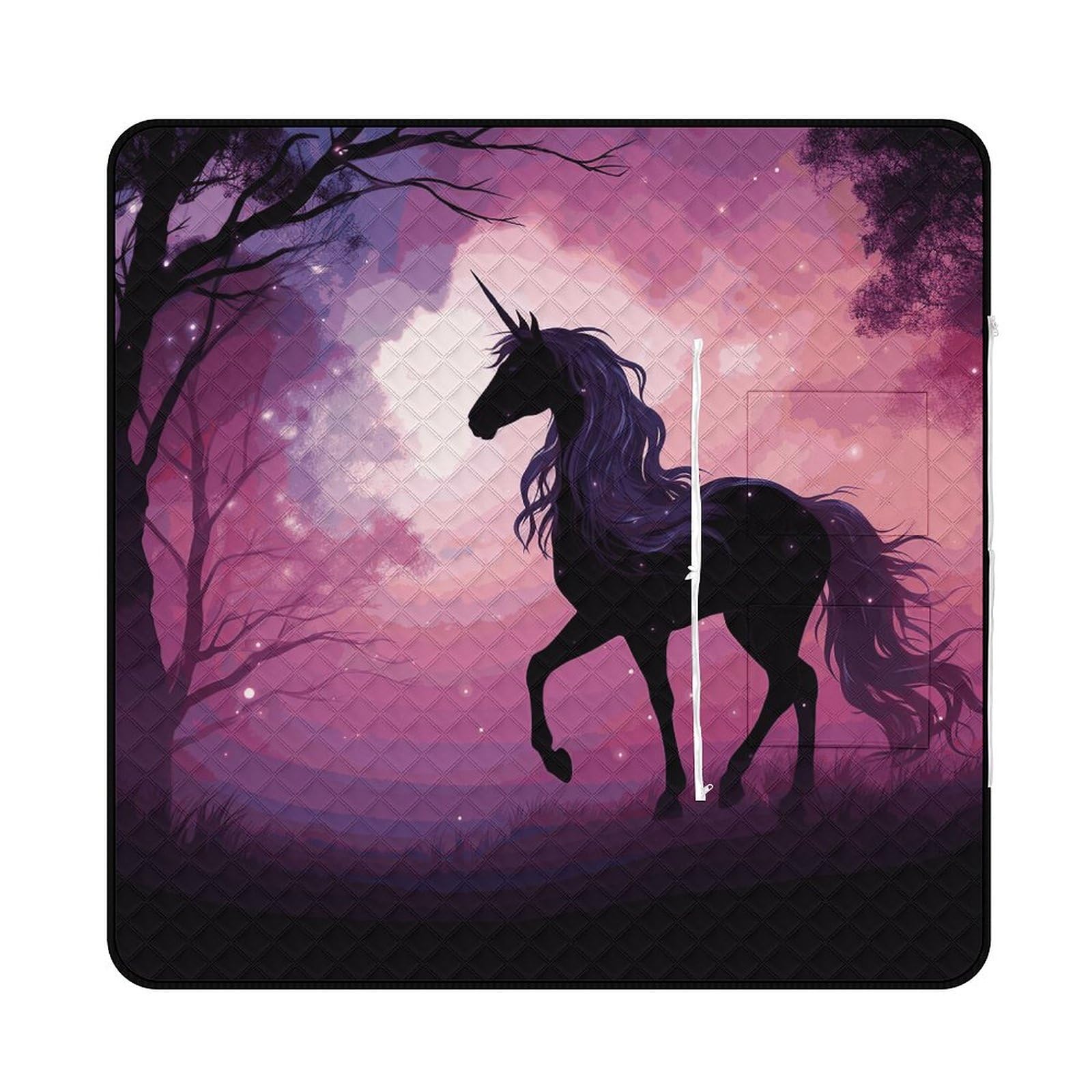 Couverture de plage pour camping et voyages avec motif de cheval violet