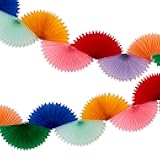 Rainbow Honeycomb Fan Party Banner (Pack of 1), 8' Party Garland (9' Including Excess Cord)