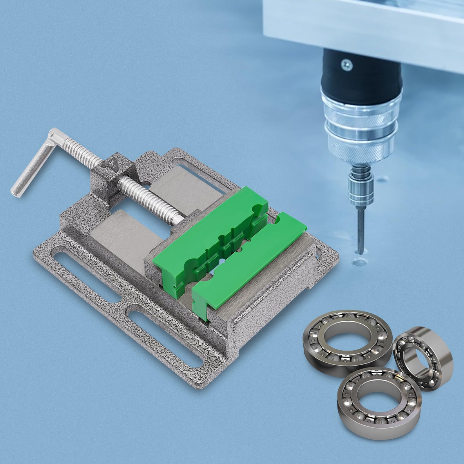 Imadło do wiertarki z magnetycznymi podkładkami imadła, szerokość szczęk 100 mm, imadło do stołu warsztatowego, wysoka stabilność, wysoka wydajność, imadło zaciskowe do warsztatu