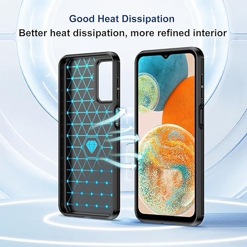 Miniatura 6 de Qiinogow Funda compatible con Samsung Galaxy A23 4G5G, funda delgada para teléfono con absorción de golpes, funda protectora de goma TPU de fibra de