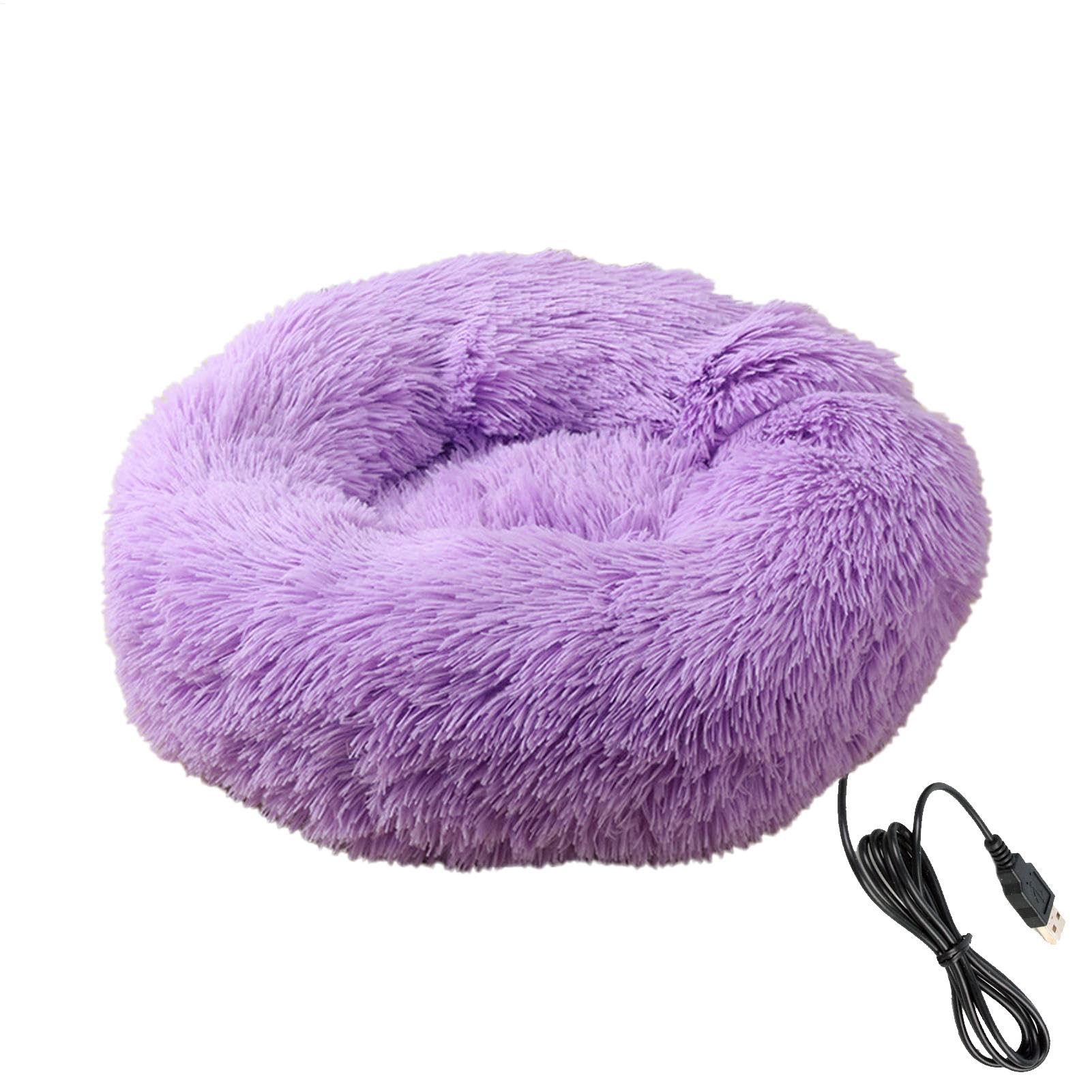 Heated Cat Bed, Washable, Easy Care Heated Pet Bed for Cats, Pet Warm Compress Heated Pet Bed USB Charging Dog Bed USB Charging Small Pet Heating Pad v
