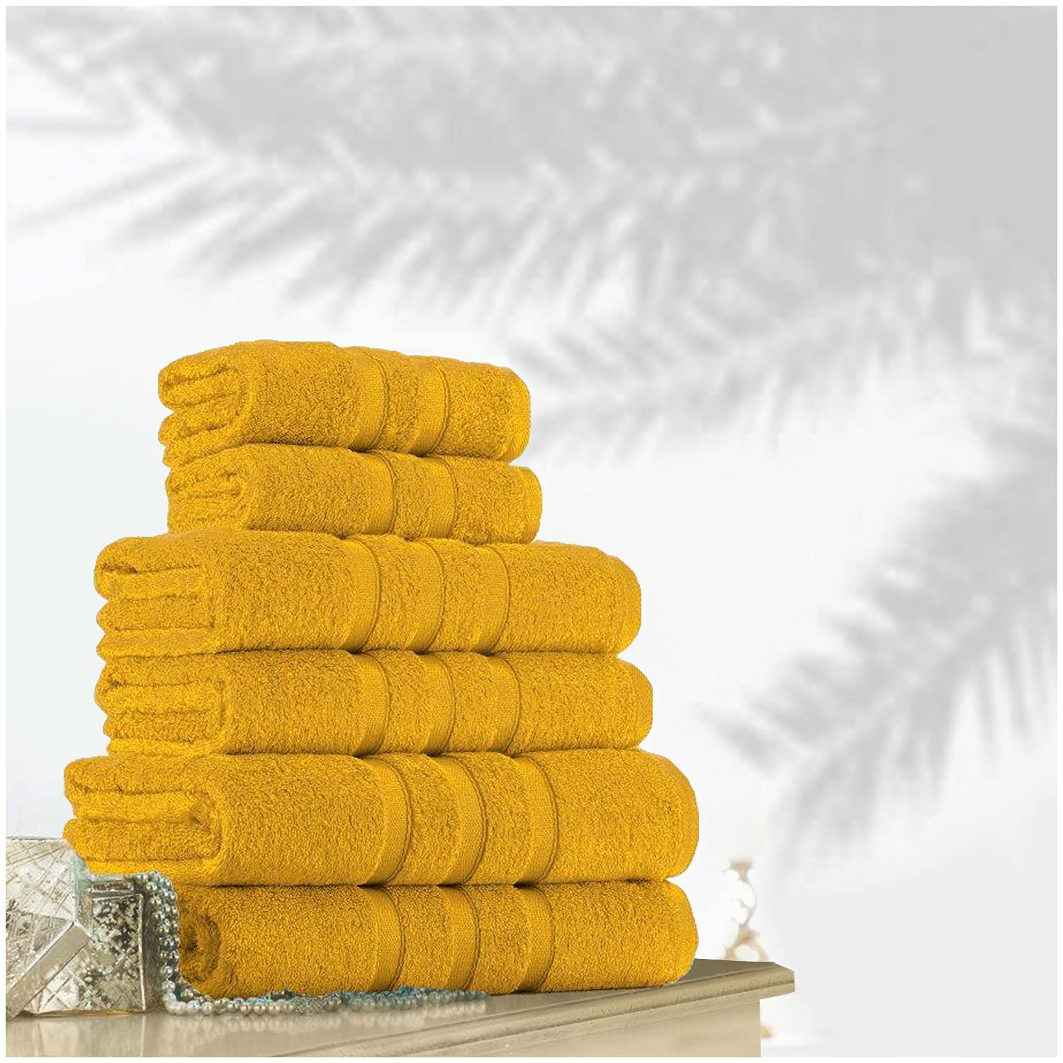 Gc Gaveno Cavailia Ochre Luxury Zero Twist Bath Sheet, Pack Of 2 Egyptian Cotton Towels Sets, 550 Gsm Washable Towel, 90X140