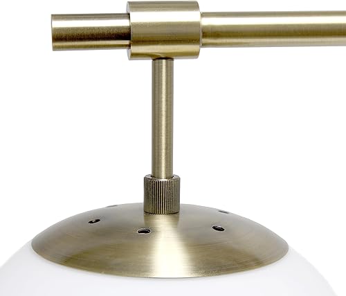 Miniatura 9 de Elegant Designs LT2115-ABS - Lámpara de escritorio de 21 pulgadas con pantalla de globo de vidrio blanco moderno de mediados de siglo con brazo de