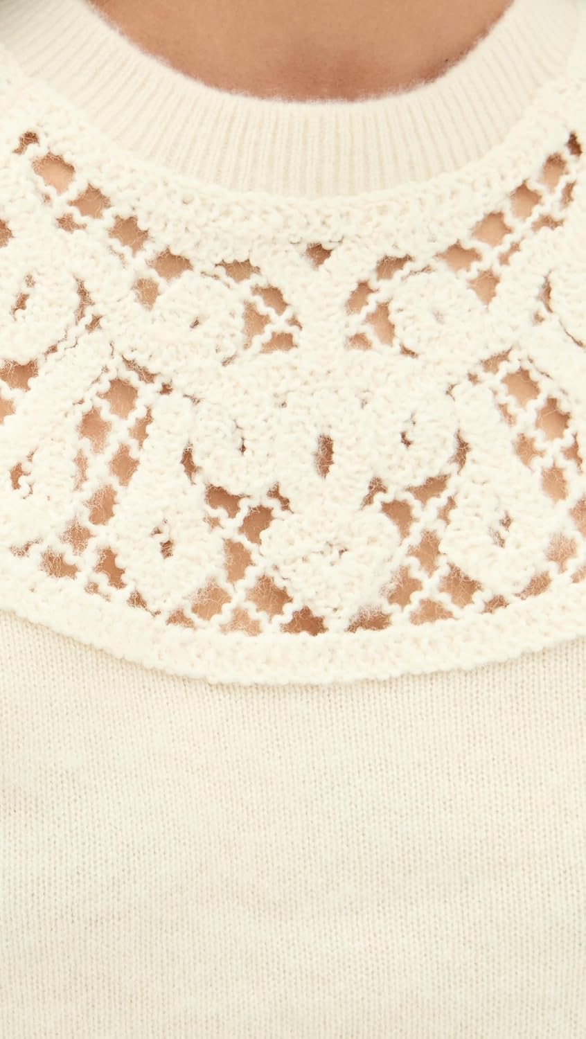 FRAME Women's The Lace Gathered Cashmere Sweater - Image 6