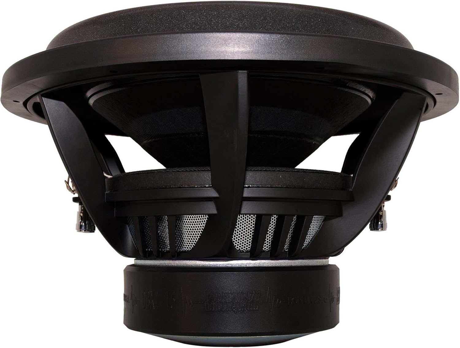 Close-up of the subwoofer's super wide edge surround