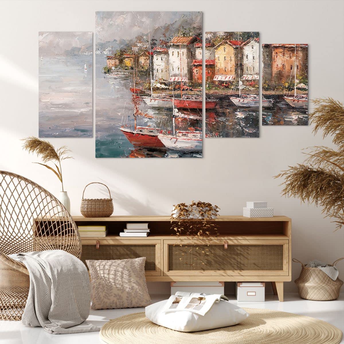 Tableau Toile Panoramique 160x50cm - Déco Murale Mer Et Rivage - Style Moderne - Toile Satinée - Prêt à Accrocher