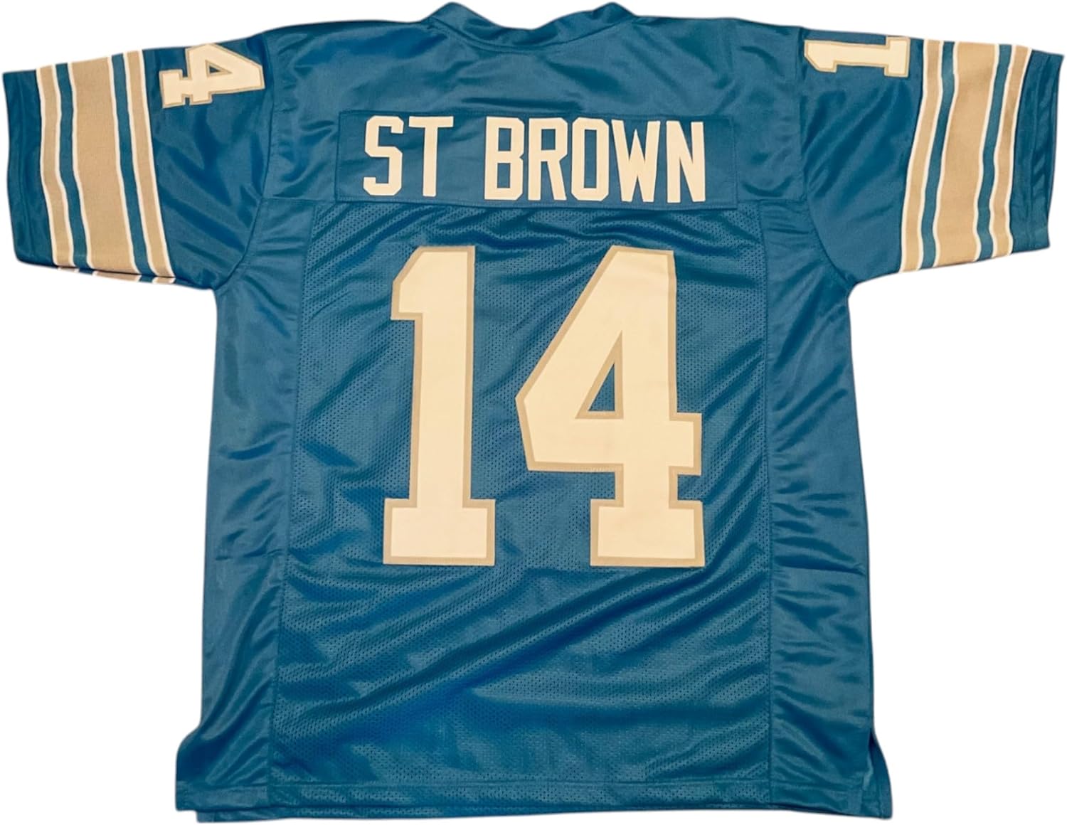 Amon-Ra St. Brown Blue Jersey Stitched Custom Football New No Brand/Logos Adult Sizes