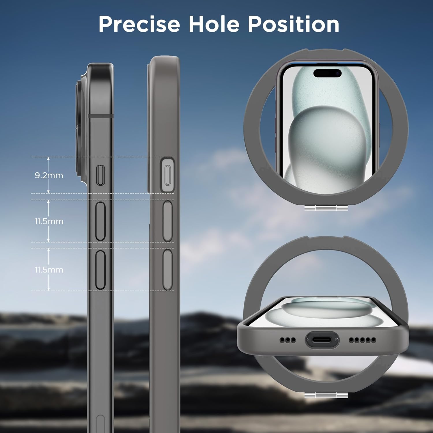CACOE Magnetic Case for iPhone 15 6.1 inch with 360 Rotatable Ring Stand, Compatible with MagSafe Car Phone Mount, iPhone 15 Cases Cover Phone Holder for Desk Meeting/Videos