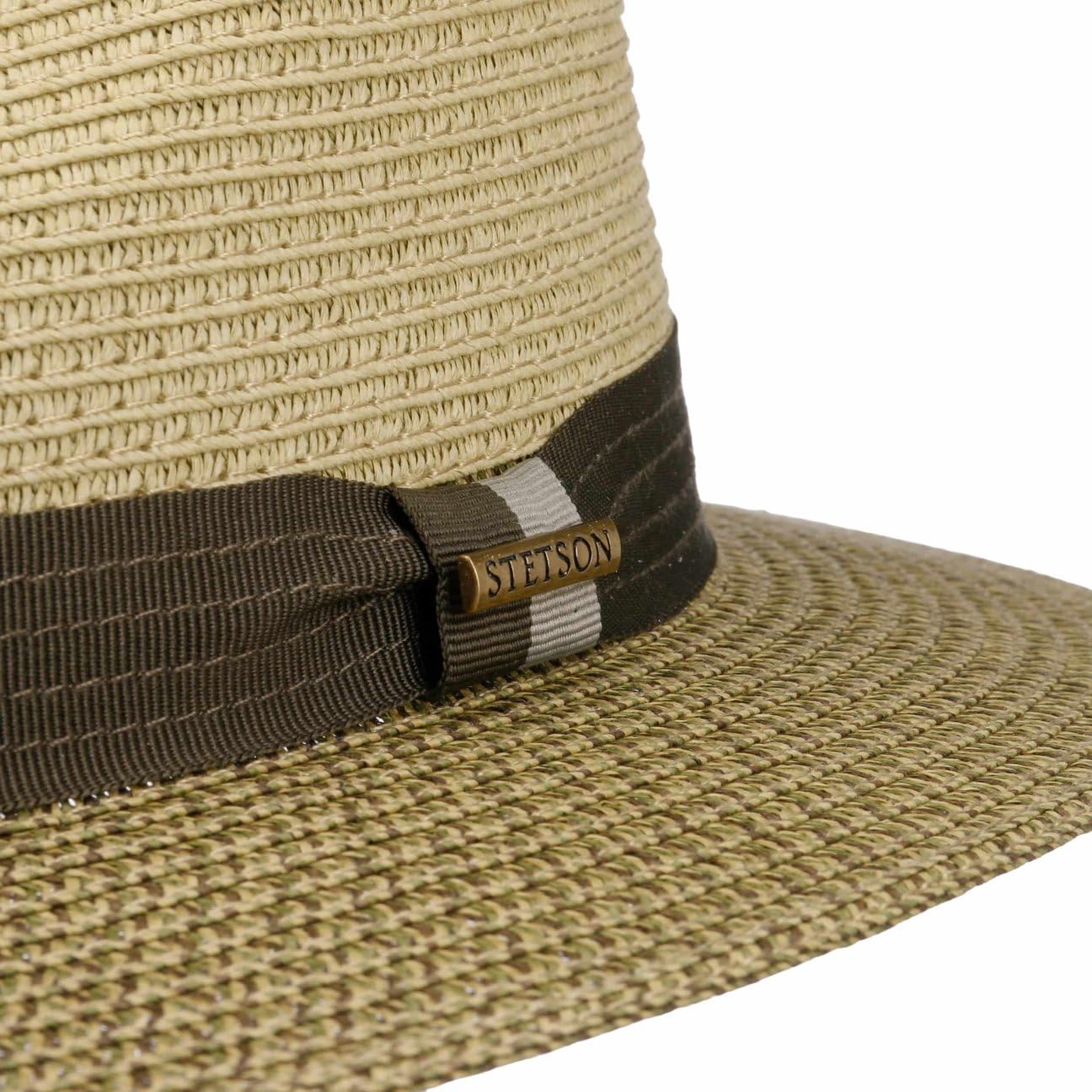 Stetson CHAPEAUSHOP Twotone Traveller Chapeau Paille Toyo Protection UV UPF 40 Unisexe Printemps Ete
