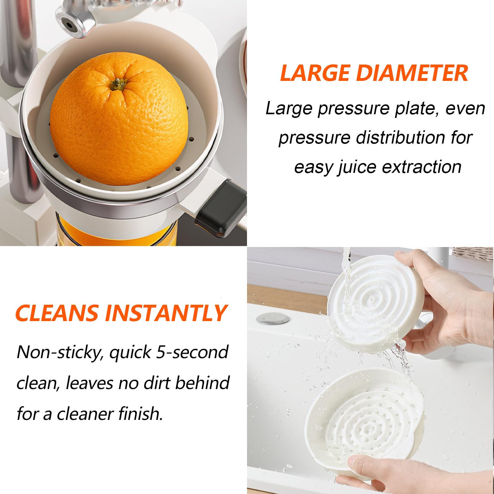 Spremifrutta Manuale, Spremiagrumi in Acciaio Inossidabile 304 e Spremilimoni Estrattore di Succo di Frutta Fresca per Arancia, Pompelmo, Limone, Lime e Melograno, Facile da Pulire e Utilizzare