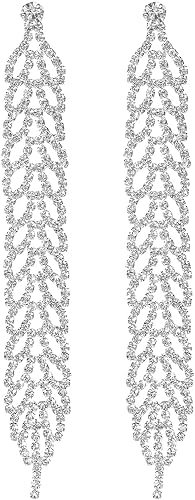 Aretes largos con borlas, diamantes de imitación de boda para novia, colgantes cúbicos, borla de flecos en cascada, aretes bohemios con cuentas de