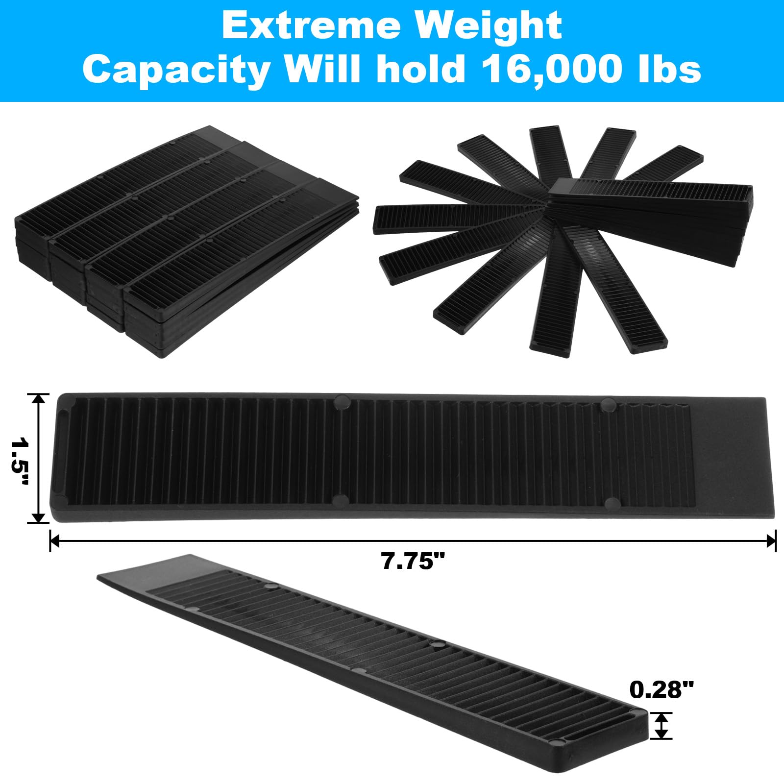 Black Composite Shims - 48 Pack for Leveling -2